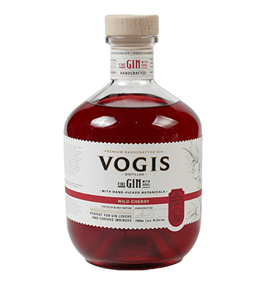 Vogis Wild Cherry Gin bottle